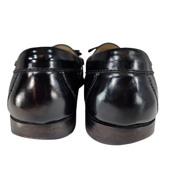 Cole Haan Loafers sz 11D Men Kiltie Fringe Tassels Black Leather Slip On Moc Toe - Picture 5 of 12